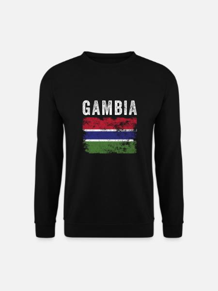Gambia Flag Distressed - Gambische Flagge - Unisex Pullover - Schwarz