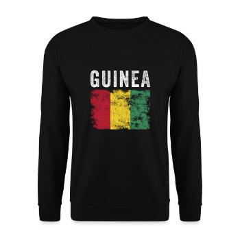 Drapeau guinéen en détresse - Drapeau guinéen - Sweat-shirt Unisexe - noir - Devant - Alina (178cm) & Michal (187cm)