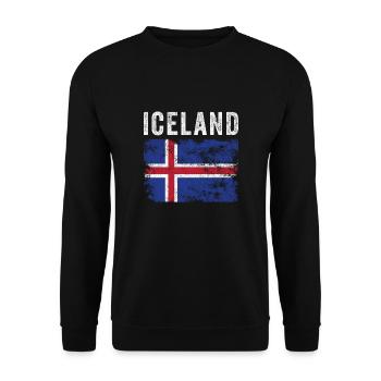 Drapeau islandais en détresse - Drapeau islandais - Sweat-shirt Unisexe - noir - Devant - Alina (178cm) & Michal (187cm)