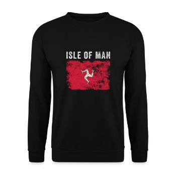 Drapeau de l’île de Man en détresse - Drapeau de Manx - Sweat-shirt Unisexe - noir - Devant - Alina (178cm) & Michal (187cm)
