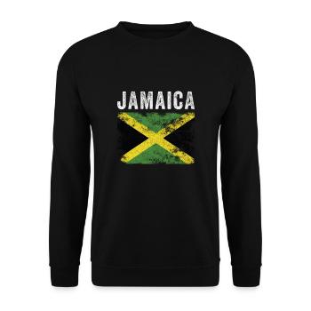 Drapeau jamaïcain en détresse - Drapeau jamaïcain - Sweat-shirt Unisexe - noir - Devant - Alina (178cm) & Michal (187cm)