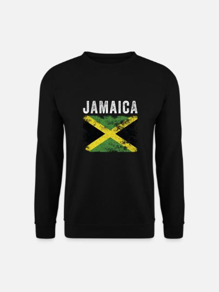 Jamaica Flag Distressed - Jamaikanische Flagge - Unisex Pullover - Schwarz