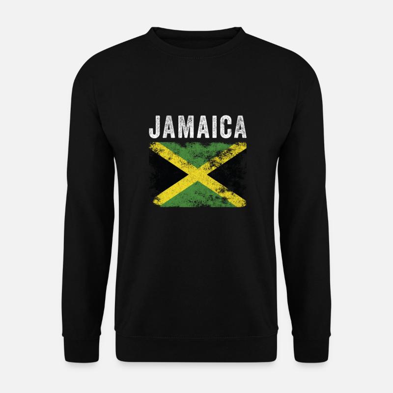 Jamaica Flag Distressed - Jamaikanische Flagge - Unisex Pullover - Schwarz
