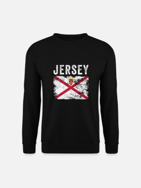 Jersey Flag Distressed - Jersey Flag - Unisex Pullover - Schwarz