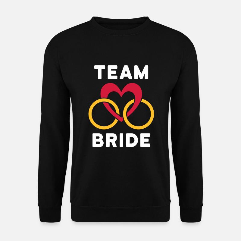 Team bride (Herz, zwei Ringe) - Unisex Pullover - Schwarz