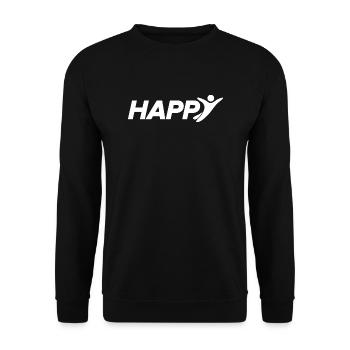 Happy - Unisex Sweatshirt - black - Front - Alina (178cm) & Michal (187cm)