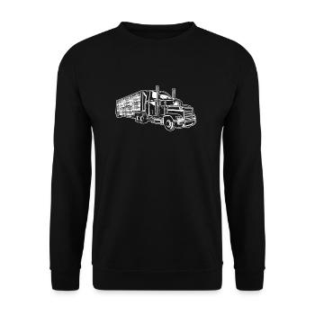 Truck / Truck 01_weiß - Unisex Sweatshirt - black - Front - Alina (178cm) & Michal (187cm)