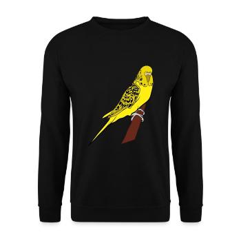 Wave Parakeet Yellow Wellis Pet Lover - Unisex Sweatshirt - black - Front - Alina (178cm) & Michal (187cm)