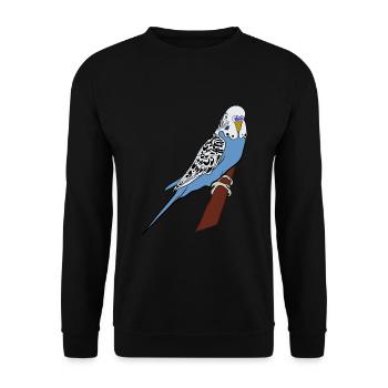 Wave Parakeet Blue Bird Pet Gift Idea - Unisex Sweatshirt - black - Front - Alina (178cm) & Michal (187cm)