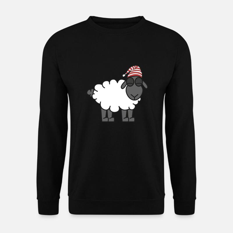 Süßes Schlafschaf Schlafmütze - Unisex Pullover - Schwarz