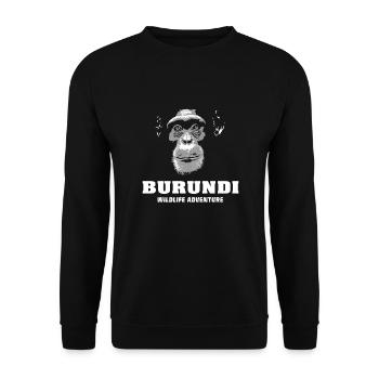 Burundi - Chimpanzés - Sweat-shirt Unisexe - noir - Devant - Alina (178cm) & Michal (187cm)