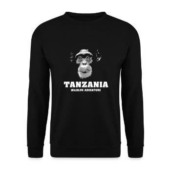 Tanzanie - Chimpanzés - Sweat-shirt Unisexe - noir - Devant - Alina (178cm) & Michal (187cm)