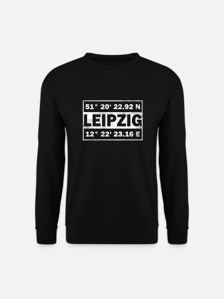 Leipzig Koordinaten Stadt Leipzig - Unisex Pullover - Schwarz