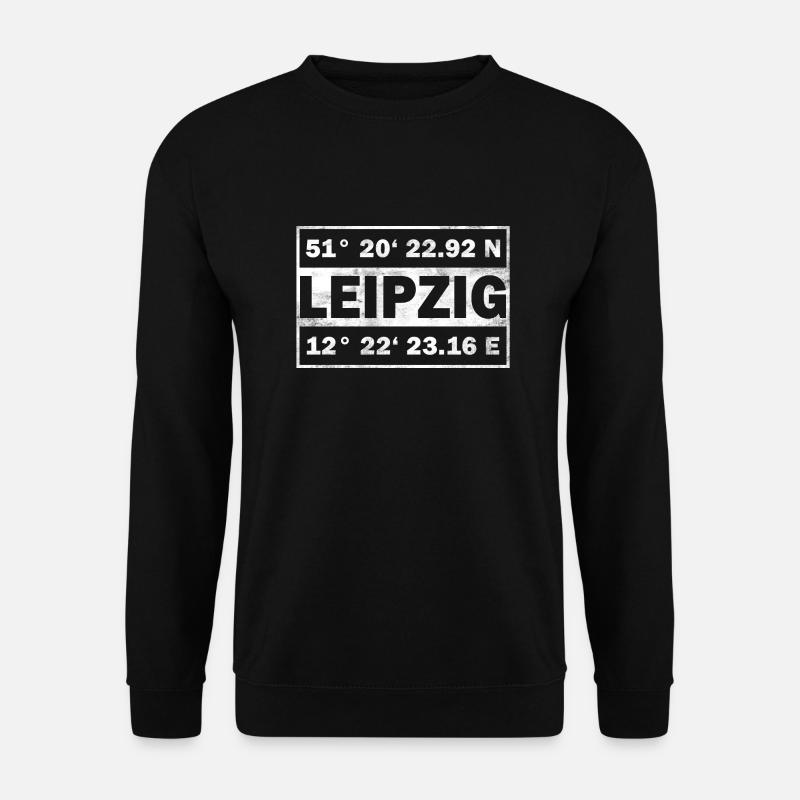 Leipzig Koordinaten Stadt Leipzig - Unisex Pullover - Schwarz