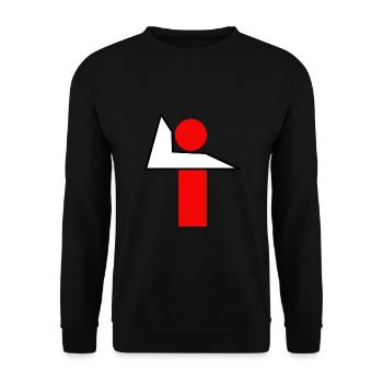 Design abstrait, forme, lignes, géométrie, lettre - Sweat-shirt Unisexe - noir - Devant - Alina (178cm) & Michal (187cm)