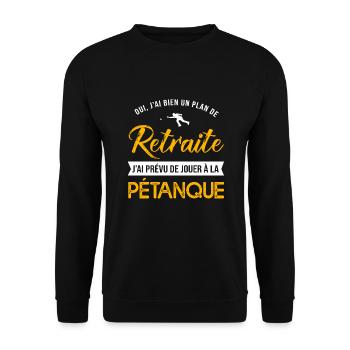 pétanque retraité cadeau homme retraite pétanque - Sweat-shirt Unisexe - noir - Devant - Alina (178cm) & Michal (187cm)