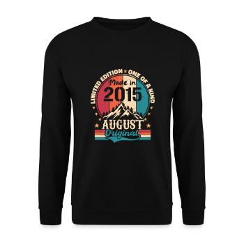 2015 August | August 2015 Geburtstag Perfekt gealtert - Unisex Pullover - Schwarz - Vorne - Alina (178cm) & Michal (187cm)