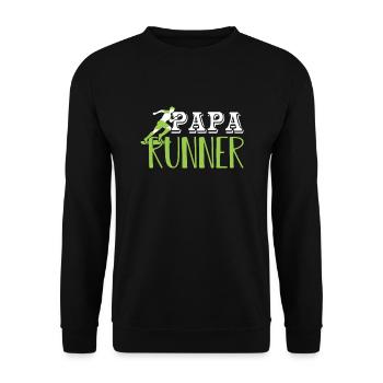 Dad Runner Runner Running Gift - Unisex Sweatshirt - black - Front - Alina (178cm) & Michal (187cm)