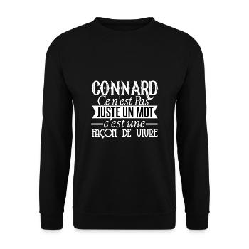 Connard Comportement Façon de vivre Idée Cadeau - Sweat-shirt Unisexe - noir - Devant - Alina (178cm) & Michal (187cm)