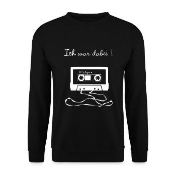 Kassette Ich war dabei Retro Vintage Graphic Tee - Unisex Pullover - Schwarz - Vorne - Alina (178cm) & Michal (187cm)