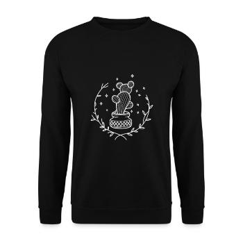 Kaktus - Unisex Pullover - Schwarz - Vorne - Alina (178cm) & Michal (187cm)