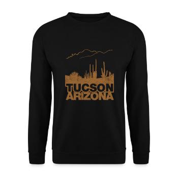 Tucson Arizona AZ City Vintage - Unisex Pullover - Schwarz - Vorne - Alina (178cm) & Michal (187cm)