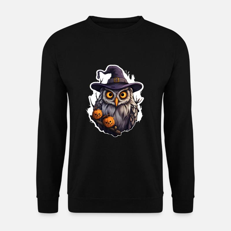 Halloween Eule - Unisex Pullover - Schwarz
