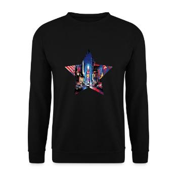 Times Square New York - Unisex Sweatshirt - black - Front - Alina (178cm) & Michal (187cm)