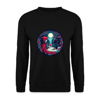 Conte de fées Le Petit Chaperon Rouge Loup Amour mystique Bien-être animal - Sweat-shirt Unisexe - noir - Devant - Alina (178cm) & Michal (187cm)