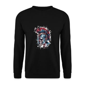 Crâne Spartiate Sparte - Sweat-shirt Unisexe - noir - Devant - Alina (178cm) & Michal (187cm)