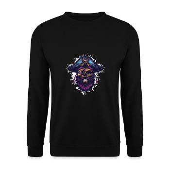 Capitaine Crâne de pirate - Sweat-shirt Unisexe - noir - Devant - Alina (178cm) & Michal (187cm)