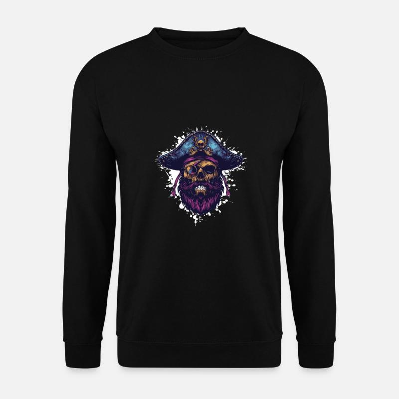 Pirate Skull Captain - Unisex Sweatshirt - black