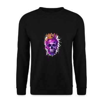 Couronne de crâne de roi - Sweat-shirt Unisexe - noir - Devant - Alina (178cm) & Michal (187cm)