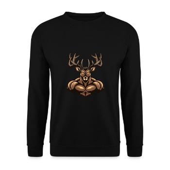 Musculation des muscles du cerf - Sweat-shirt Unisexe - noir - Devant - Alina (178cm) & Michal (187cm)