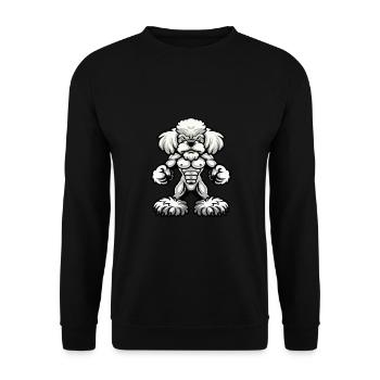 Poodle Dog Muscles Bodybuilding - Unisex Sweatshirt - black - Front - Alina (178cm) & Michal (187cm)