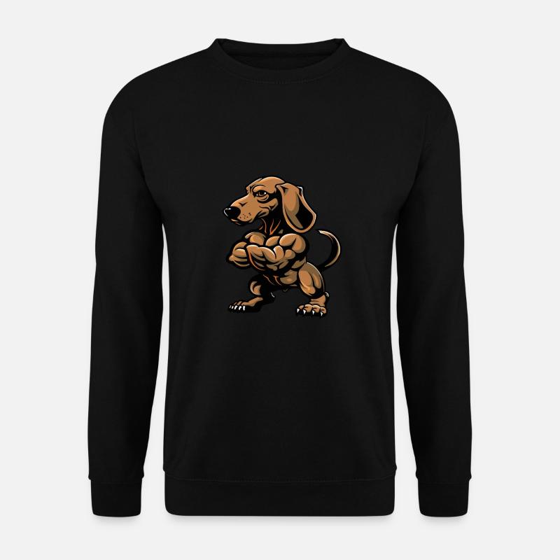 Teckel Chien Muscles Musculation Teckel - Sweat-shirt Unisexe - noir