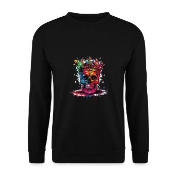 Couronne de crâne de roi - Sweat-shirt Unisexe - noir - Devant - Alina (178cm) & Michal (187cm)