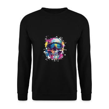 Ski Ski Goggles Skull - Unisex Sweatshirt - black - Front - Alina (178cm) & Michal (187cm)