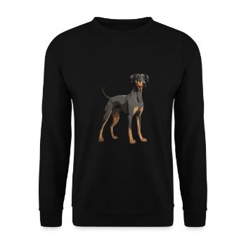 Doberman Dog - Unisex Sweatshirt - black - Front - Alina (178cm) & Michal (187cm)
