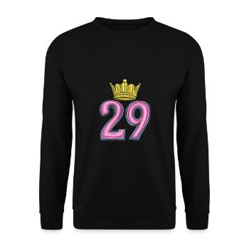 29 Number Krone - Unisex Sweatshirt - black - Front - Alina (178cm) & Michal (187cm)
