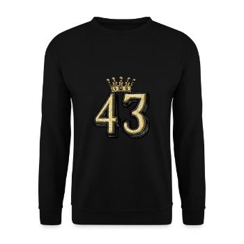 43 Number Krone - Unisex Sweatshirt - black - Front - Alina (178cm) & Michal (187cm)