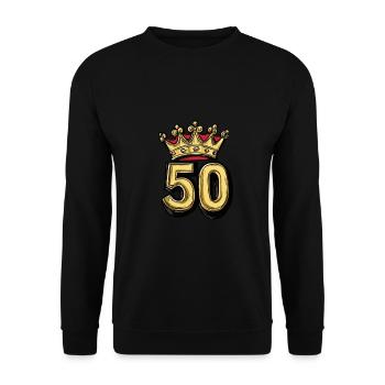 50 Number Crown - Unisex Sweatshirt - black - Front - Alina (178cm) & Michal (187cm)