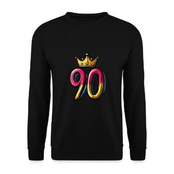 90 Number Crown - Unisex Sweatshirt - black - Front - Alina (178cm) & Michal (187cm)