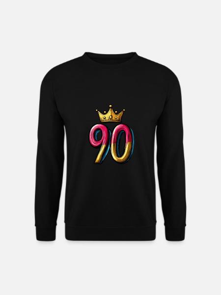 90 Zahl Krone - Unisex Pullover - Schwarz