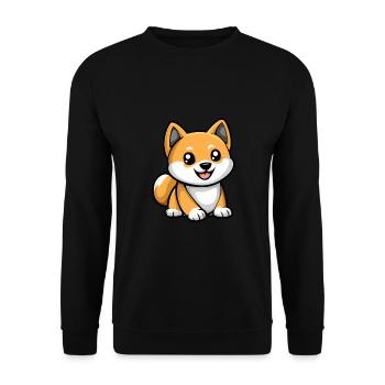 Akita Inu Chien Mignon - Sweat-shirt Unisexe - noir - Devant - Alina (178cm) & Michal (187cm)