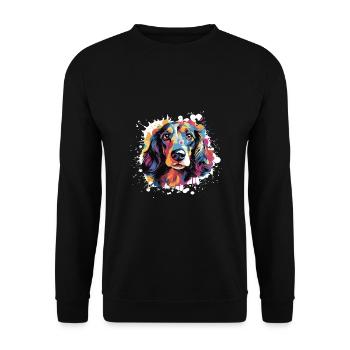 Dachshund Hund Kopf Porträt Dackel - Unisex Pullover - Schwarz - Vorne - Alina (178cm) & Michal (187cm)