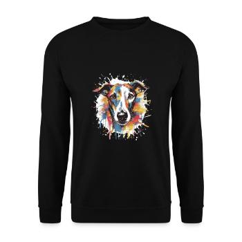 Greyhound Dog Animal Pop Art Head - Unisex Sweatshirt - black - Front - Alina (178cm) & Michal (187cm)