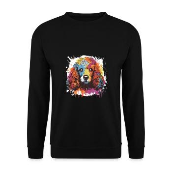 Pudel Hund Tier Pop Art Kopf - Unisex Pullover - Schwarz - Vorne - Alina (178cm) & Michal (187cm)