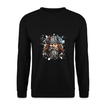 Viking Head Valhalla Warrior - Unisex Sweatshirt - black - Front - Alina (178cm) & Michal (187cm)