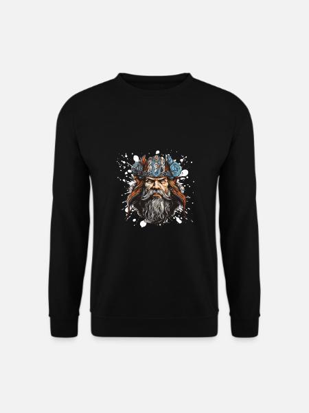 Viking Head Valhalla Warrior - Unisex Sweatshirt - black